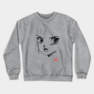 80's manga face Crewneck Sweatshirt